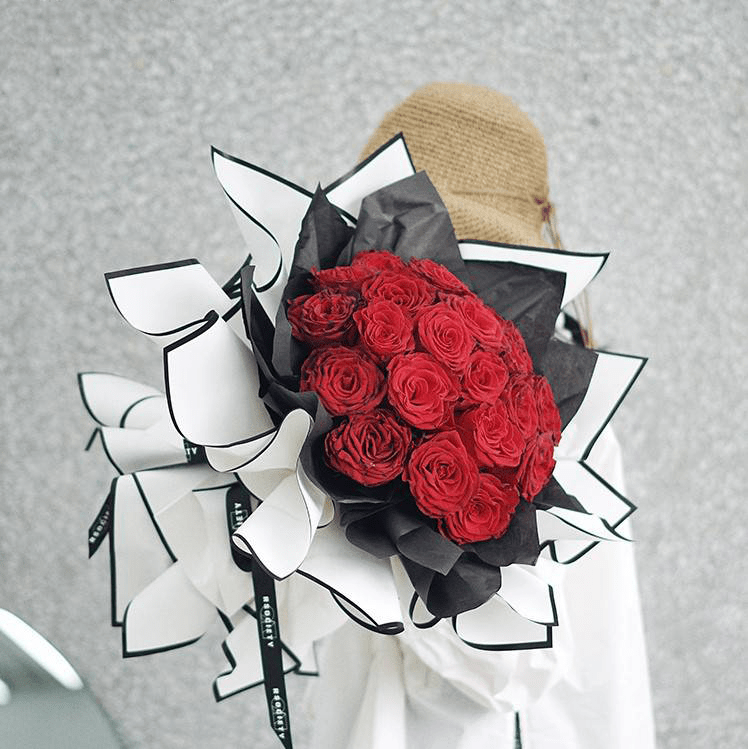 58x58cm BOPP Black - Trimmed Flower Packaging Sheets | P - HBGZ | MOQ 100pcs | Laribbon Custom - laribbons