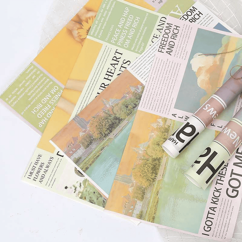 58x52cm Vintage Newspaper - Style Flower Packaging Sheets | P - HBXL002 | MOQ 100pcs | Laribbon Custom - laribbons