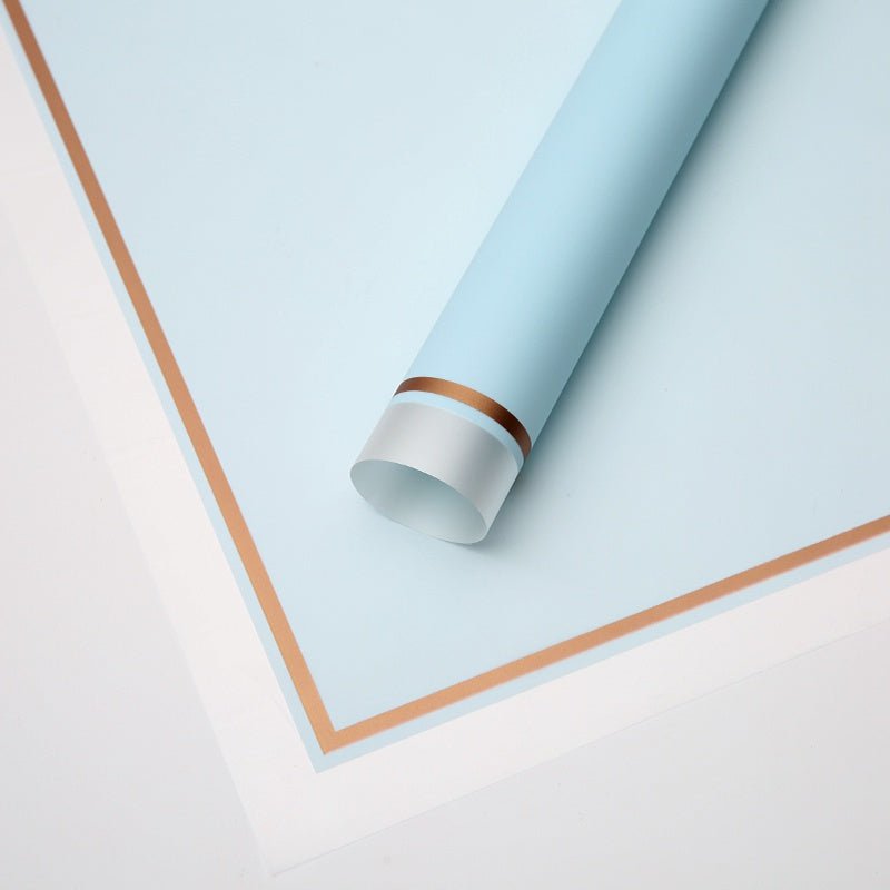 58x58cm Matte Film with Gold Trim Flower Packaging Sheets | P - HX038 | MOQ 100pcs | Laribbon Custom - laribbons