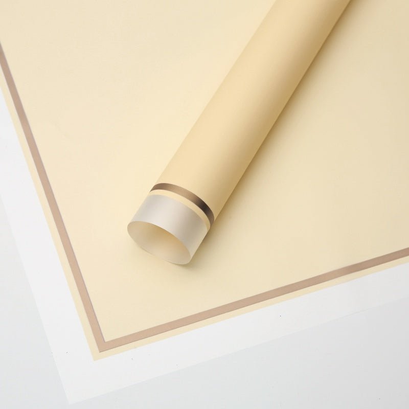 58x58cm Matte Film with Gold Trim Flower Packaging Sheets | P - HX038 | MOQ 100pcs | Laribbon Custom - laribbons