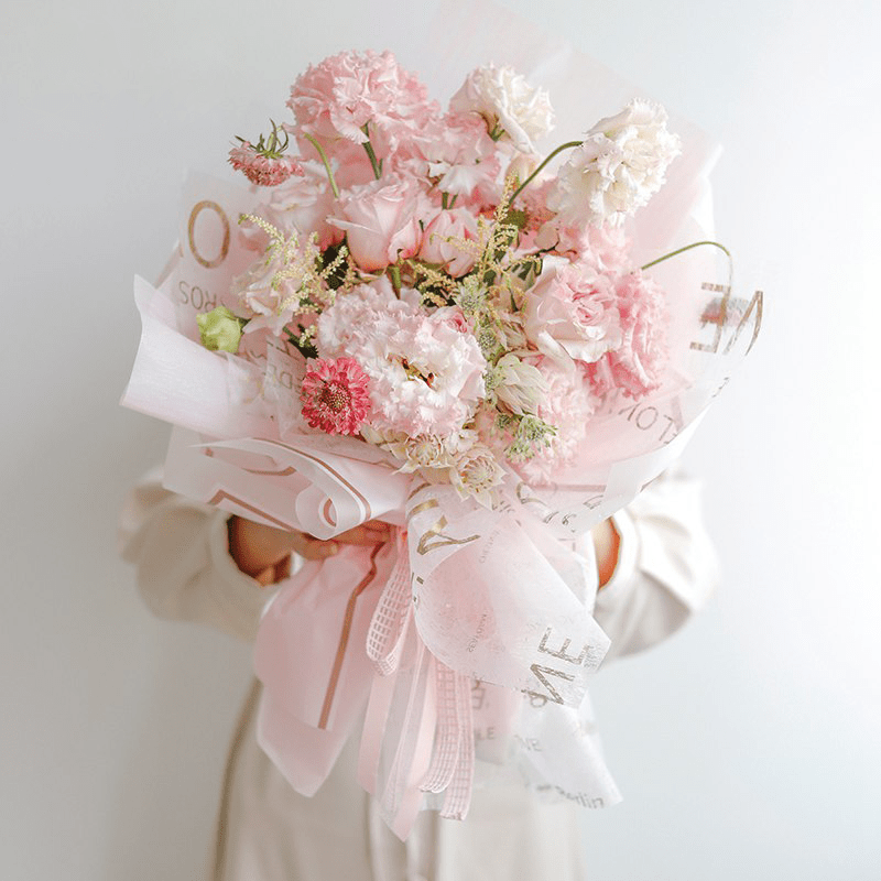 58x58cm Matte Film with Gold Trim Flower Packaging Sheets | P - HX038 | MOQ 100pcs | Laribbon Custom - laribbons