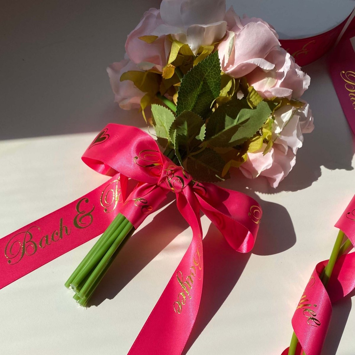 Custom Satin Ribbon – Valentine's Day Personalized Logo, Text & Icons | 100 Yards Per Roll | Laribbons Custom - laribbons Custom Shop