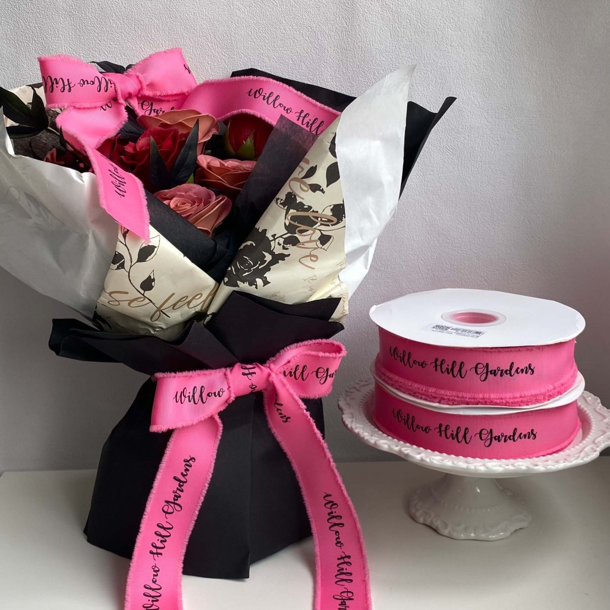 Custom Frayed Edge Grosgrain Ribbon –Valentine's Day Single - Color Printing | 5/8" • 1" • 1.5" Widths | Laribbons Custom - laribbons Custom Shop