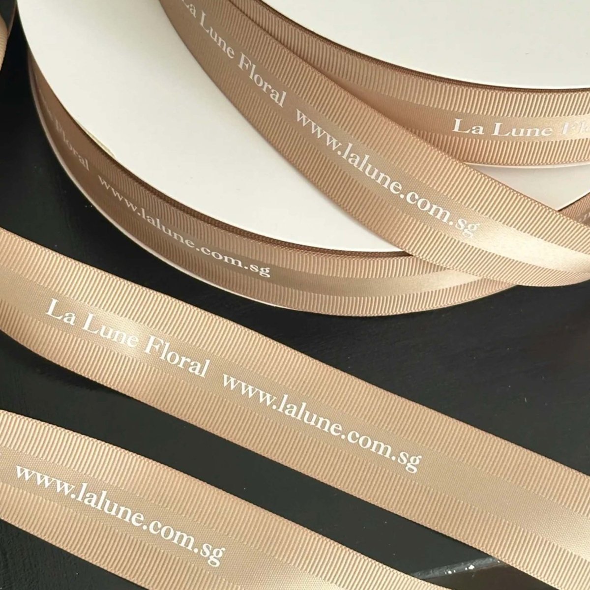 Elegant Custom Grosgrain Edge Satin Ribbon - 100 Yards per Roll for Crafting, Decorating, and Gift Wrapping - Laribbons Custom