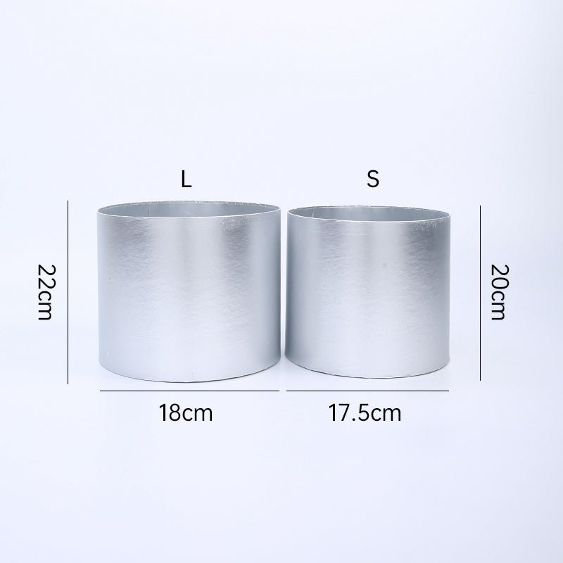 Metallic Cylinder Flower Box | BX - JSSLMYT | Laribbons Custom - laribbons