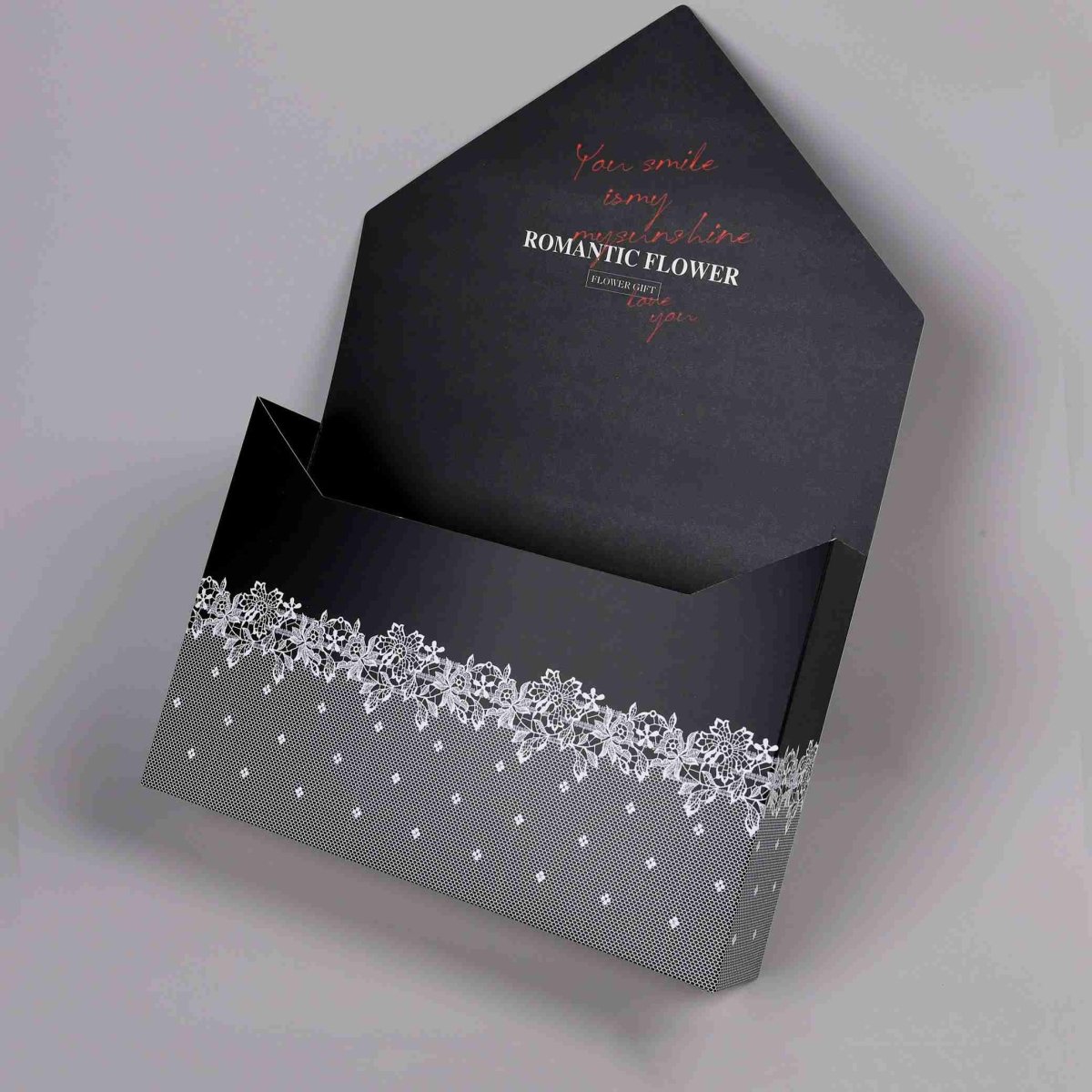 35x8x51cm Envelope - Style Flower Gift Box with Lace Print | BX - LMLX | Laribbons Custom - laribbons