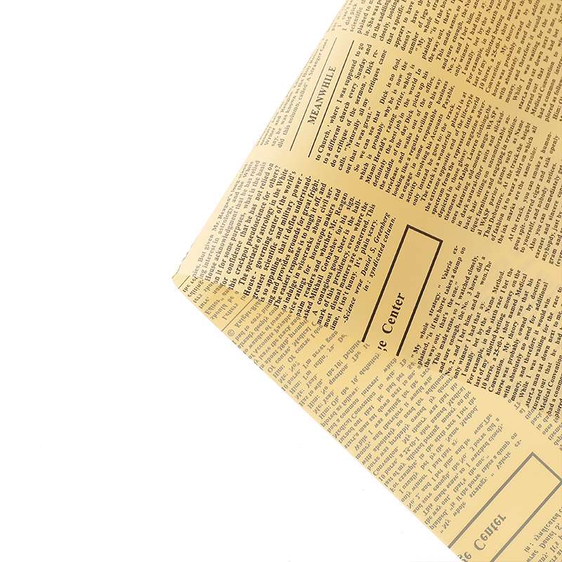 Floral Wrapping Paper Like Newspaper BOPP | MOQ 100pcs | Laribbon Custom - laribbons Custom Shop