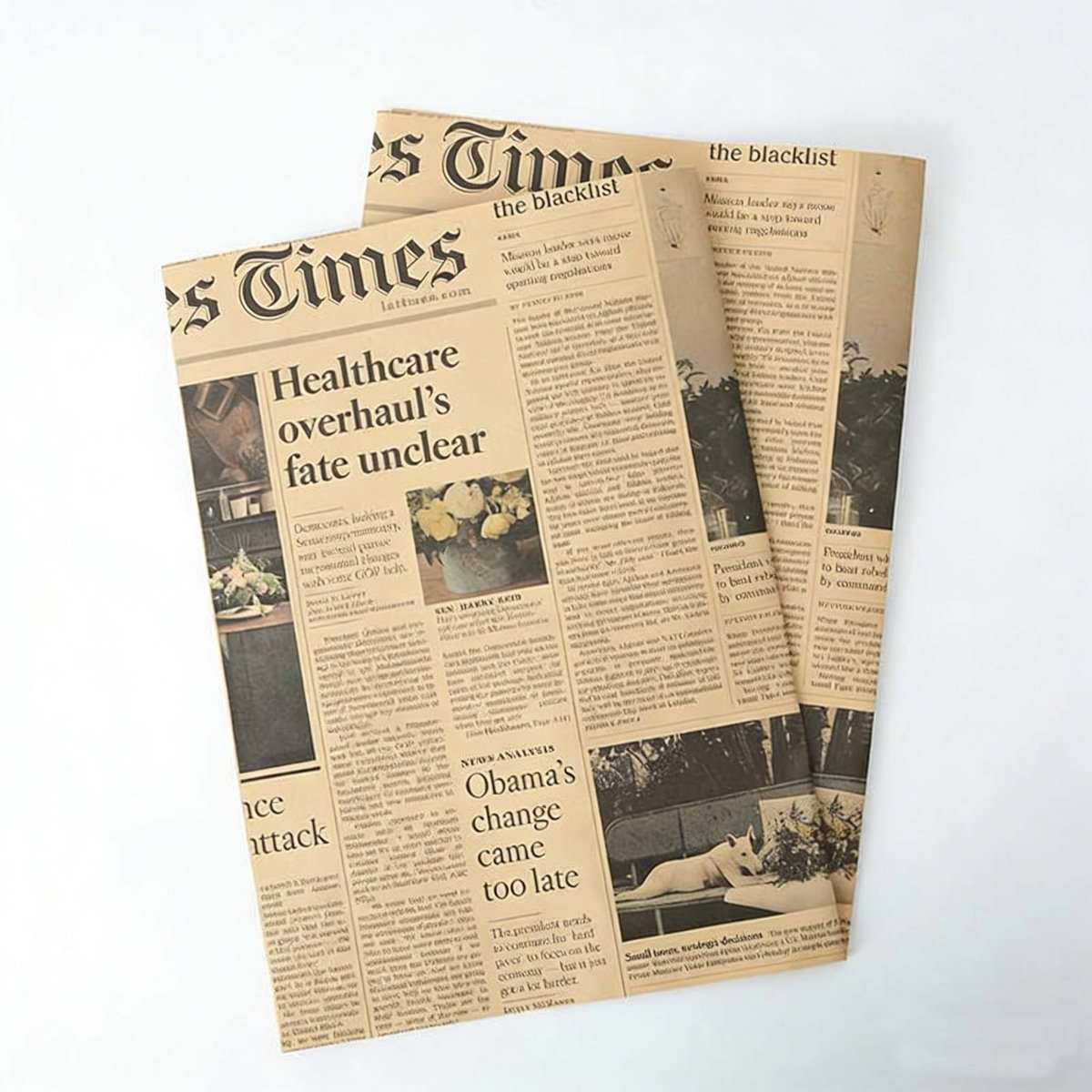 50x70cm 100gsm Vintage Newspaper Print Flower Packaging Sheets | P - NP005 | MOQ 100pcs | Laribbon Custom - laribbons