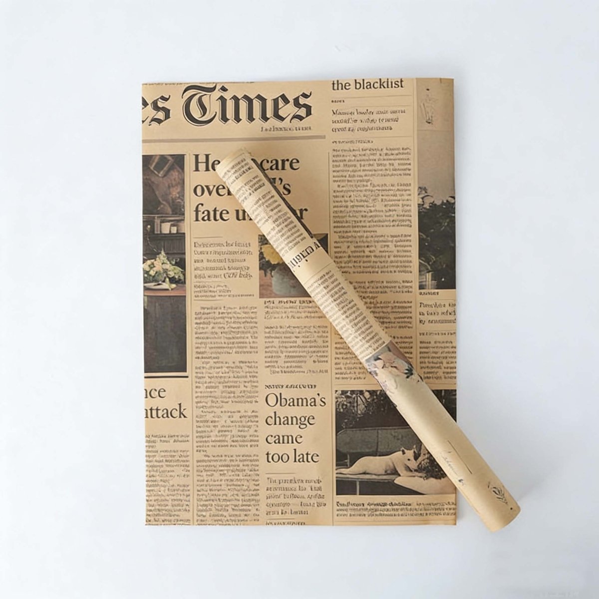 50x70cm 100gsm Vintage Newspaper Print Flower Packaging Sheets | P - NP005 | MOQ 100pcs | Laribbon Custom - laribbons