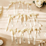 Custom Wedding Satin Ribbon Bows – Personalized Text & Icons | Wedding Place Setting | Laribbons Custom - laribbons Custom Shop