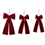 Vintage Burgundy Velvet Christmas Bow | Xmas Wreath Tree Door Decor Bow | 3 Sizes Available | MOQ 2 Pcs - Laribbons Custom