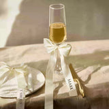 Custom Wedding Satin Ribbon Bows – Personalized Text & Icons | Wedding Place Setting | Laribbons Custom - laribbons Custom Shop