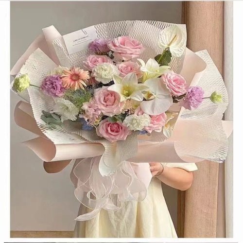 50cm x 8Y Unprinted Kraft Honeycomb Floral Wrapping Paper Roll Color Mixed | P.HBFWZ | MOQ 10 Rolls | Laribbon Custom - Laribbons Custom