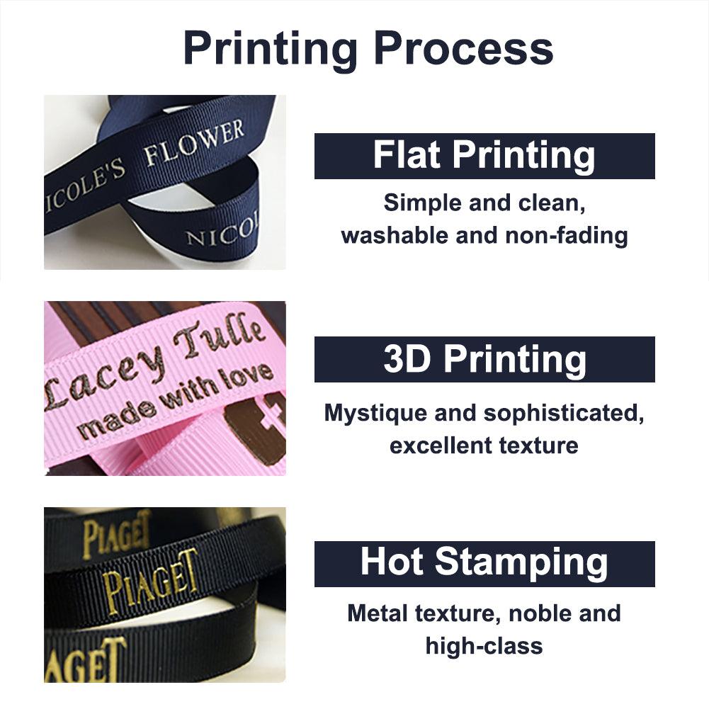 Custom Printed Grosgrain Ribbon – Personalized Logo, Text & Icons | 100 Yards Per Roll | Laribbons Custom - laribbons Custom Shop