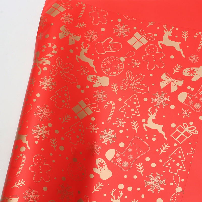 Christmas Flower Wrapping Sheets – 20 Pack, 22" x 22", Waterproof Plastic, Tear - Resistant, 17 Red, Green & White Designs | Laribbons Custom - laribbons Custom Shop