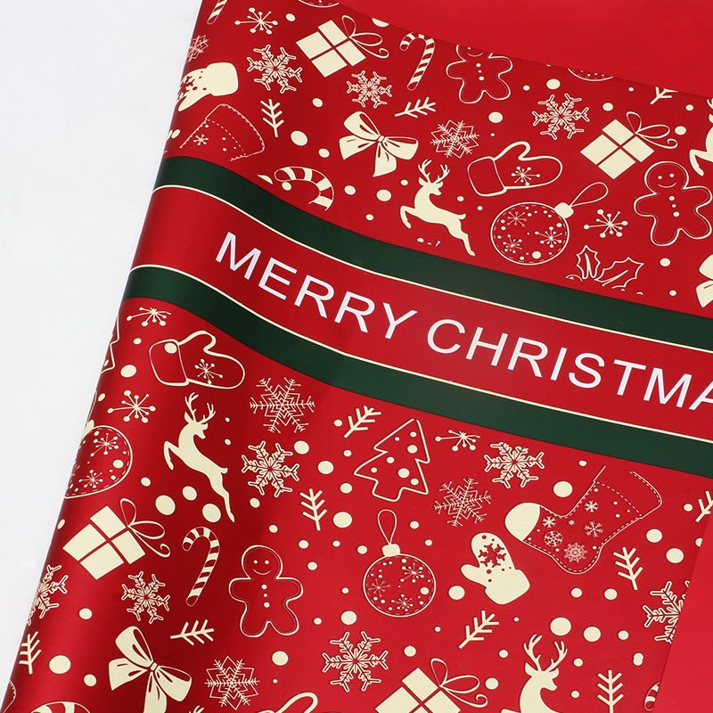 Christmas Flower Wrapping Sheets – 20 Pack, 22" x 22", Waterproof Plastic, Tear - Resistant, 17 Red, Green & White Designs | Laribbons Custom - laribbons Custom Shop