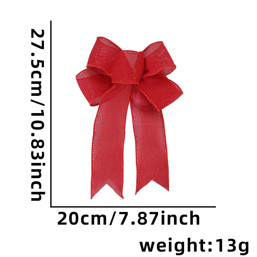 Christmas Burlap Bow Ornaments, Pre-Tied Plaid Holiday Bow for Christmas Tree Wreath Gift Wrapping, Assorted Styles, MOQ 5 Packs (2 pcs per pack), Mixable - Laribbons Custom