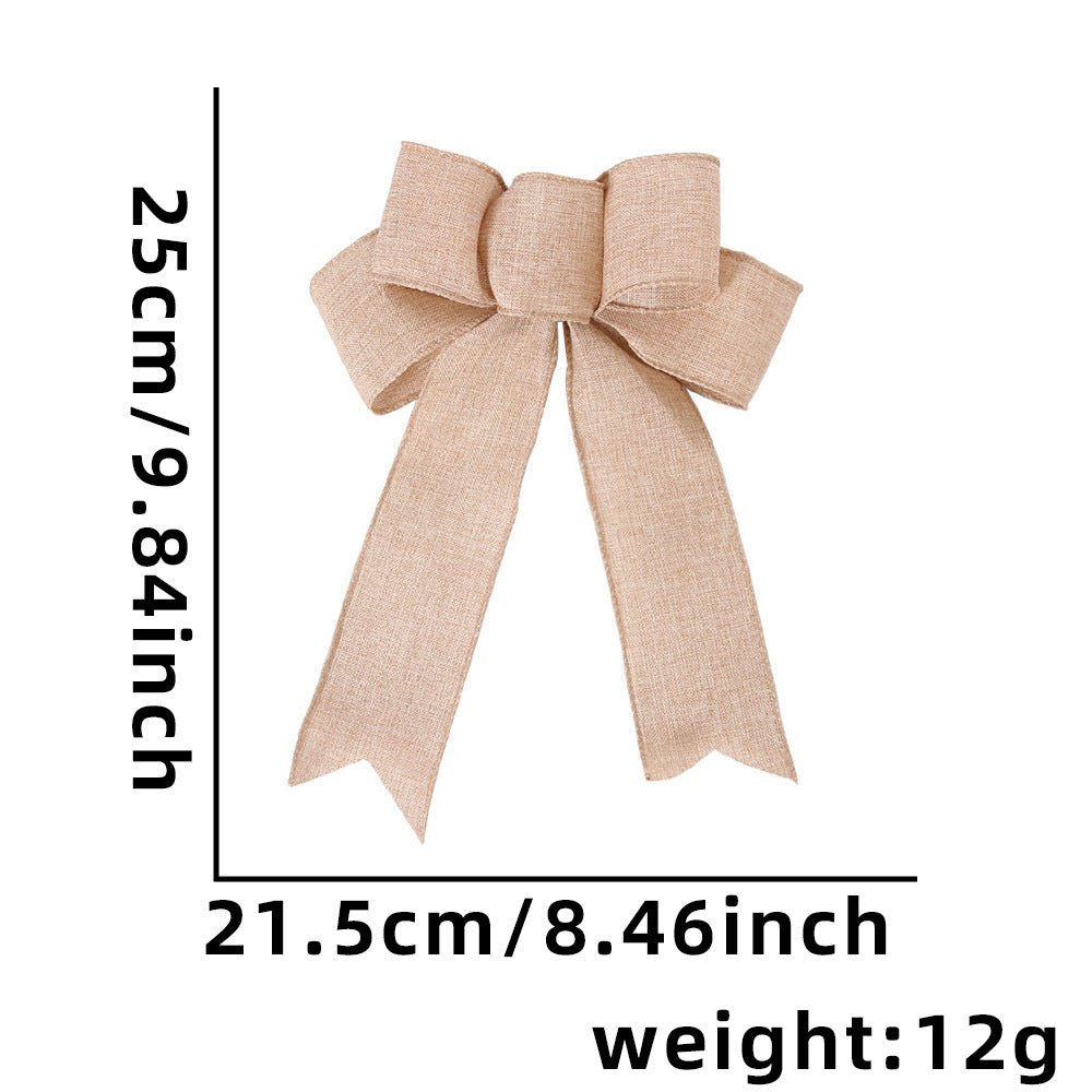 Christmas Burlap Bow Ornaments, Pre-Tied Plaid Holiday Bow for Christmas Tree Wreath Gift Wrapping, Assorted Styles, MOQ 5 Packs (2 pcs per pack), Mixable - Laribbons Custom