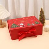 Christmas Magnetic Gift Box, Pre-folded Flat Pack Gift Box with Satin Bow | 2 Sizes, 2pcs/Set, MOQ 5 Sets | Mixable - Laribbons Custom