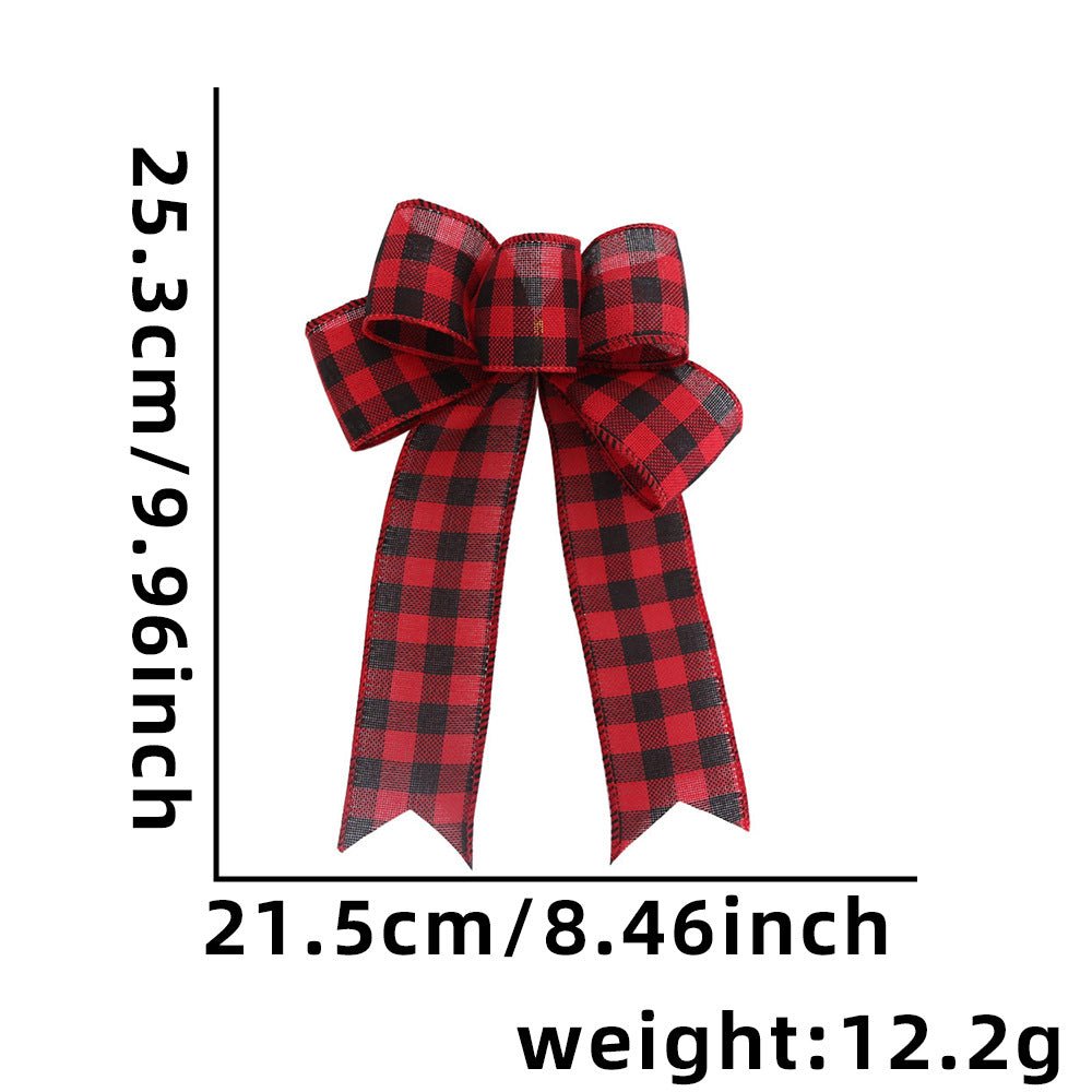 Christmas Burlap Bow Ornaments, Pre-Tied Plaid Holiday Bow for Christmas Tree Wreath Gift Wrapping, Assorted Styles, MOQ 5 Packs (2 pcs per pack), Mixable - Laribbons Custom