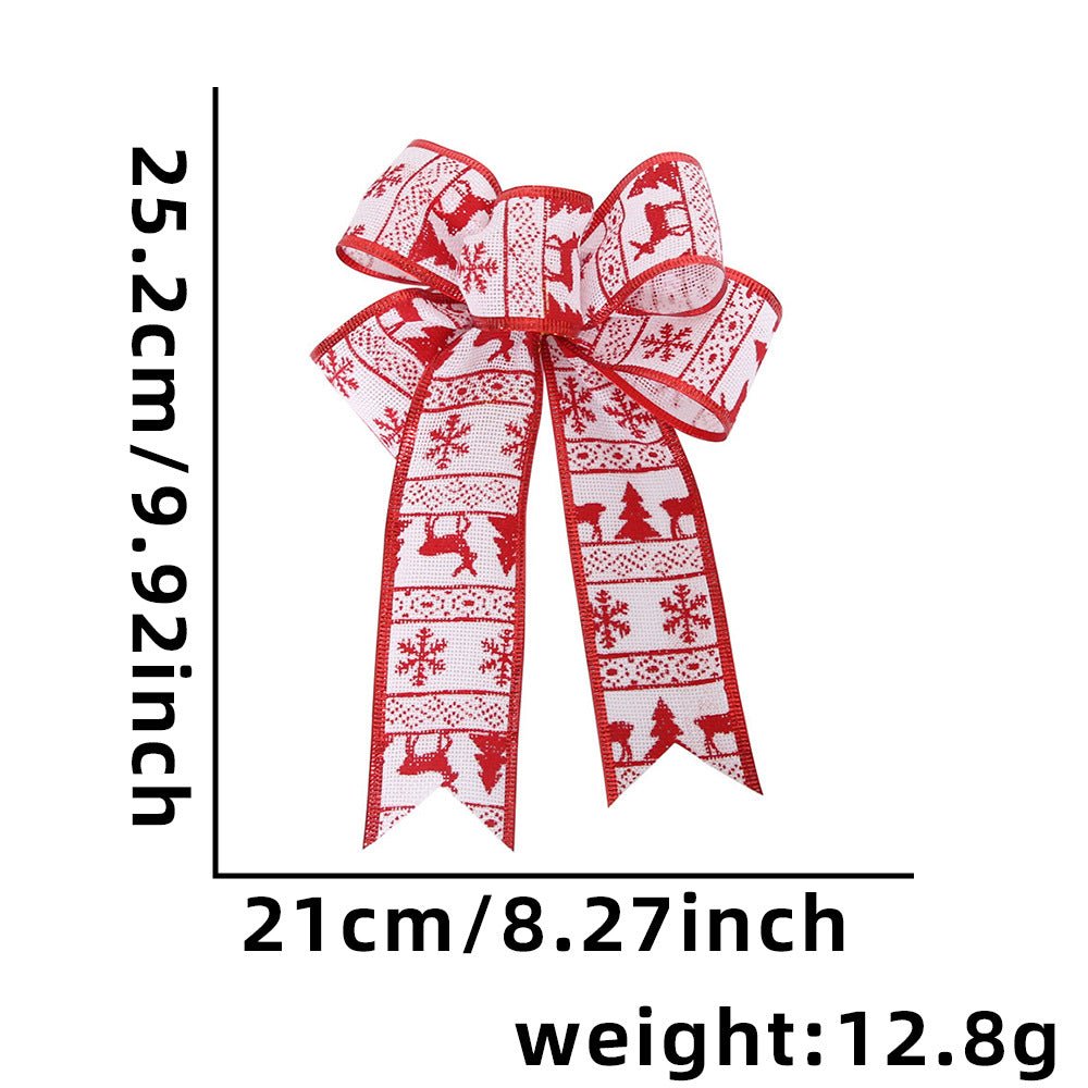 Christmas Burlap Bow Ornaments, Pre-Tied Plaid Holiday Bow for Christmas Tree Wreath Gift Wrapping, Assorted Styles, MOQ 5 Packs (2 pcs per pack), Mixable - Laribbons Custom