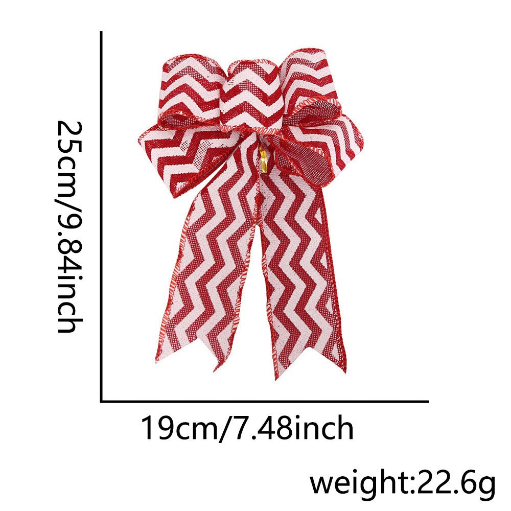 Christmas Burlap Bow Ornaments, Pre-Tied Plaid Holiday Bow for Christmas Tree Wreath Gift Wrapping, Assorted Styles, MOQ 5 Packs (2 pcs per pack), Mixable - Laribbons Custom