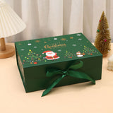 Christmas Magnetic Gift Box, Pre-folded Flat Pack Gift Box with Satin Bow | 2 Sizes, 2pcs/Set, MOQ 5 Sets | Mixable - Laribbons Custom