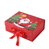 Christmas Magnetic Gift Box, Pre-folded Flat Pack Gift Box with Satin Bow | 2 Sizes, 2pcs/Set, MOQ 5 Sets | Mixable - Laribbons Custom