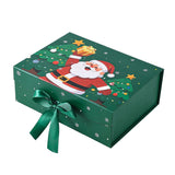 Christmas Magnetic Gift Box, Pre-folded Flat Pack Gift Box with Satin Bow | 2 Sizes, 2pcs/Set, MOQ 5 Sets | Mixable - Laribbons Custom