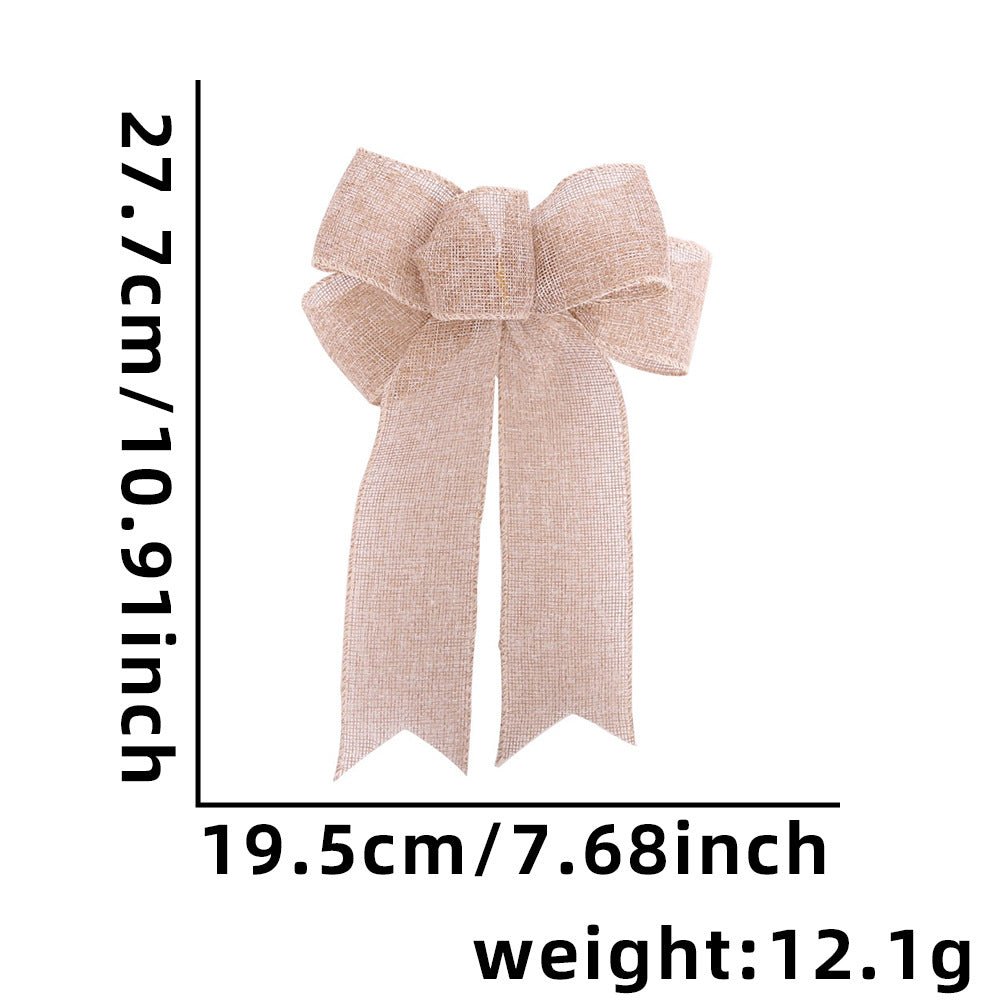 Christmas Burlap Bow Ornaments, Pre-Tied Plaid Holiday Bow for Christmas Tree Wreath Gift Wrapping, Assorted Styles, MOQ 5 Packs (2 pcs per pack), Mixable - Laribbons Custom