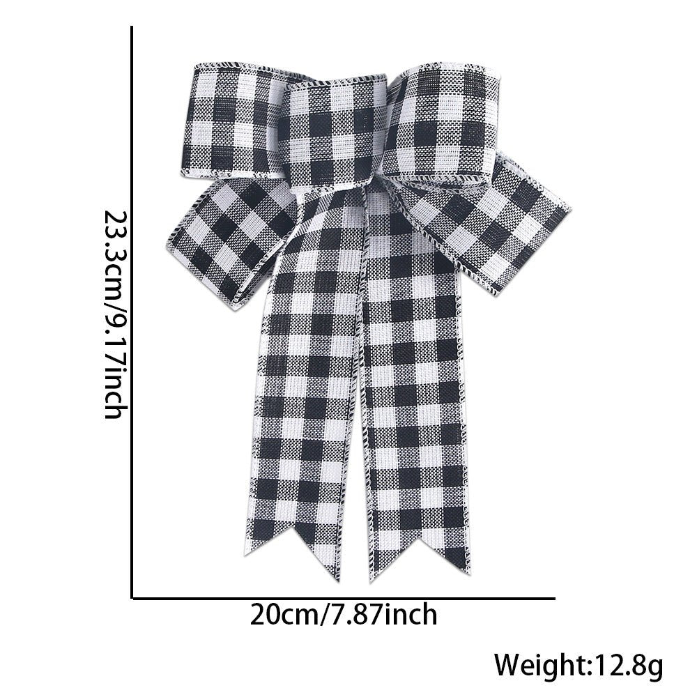 Christmas Burlap Bow Ornaments, Pre-Tied Plaid Holiday Bow for Christmas Tree Wreath Gift Wrapping, Assorted Styles, MOQ 5 Packs (2 pcs per pack), Mixable - Laribbons Custom