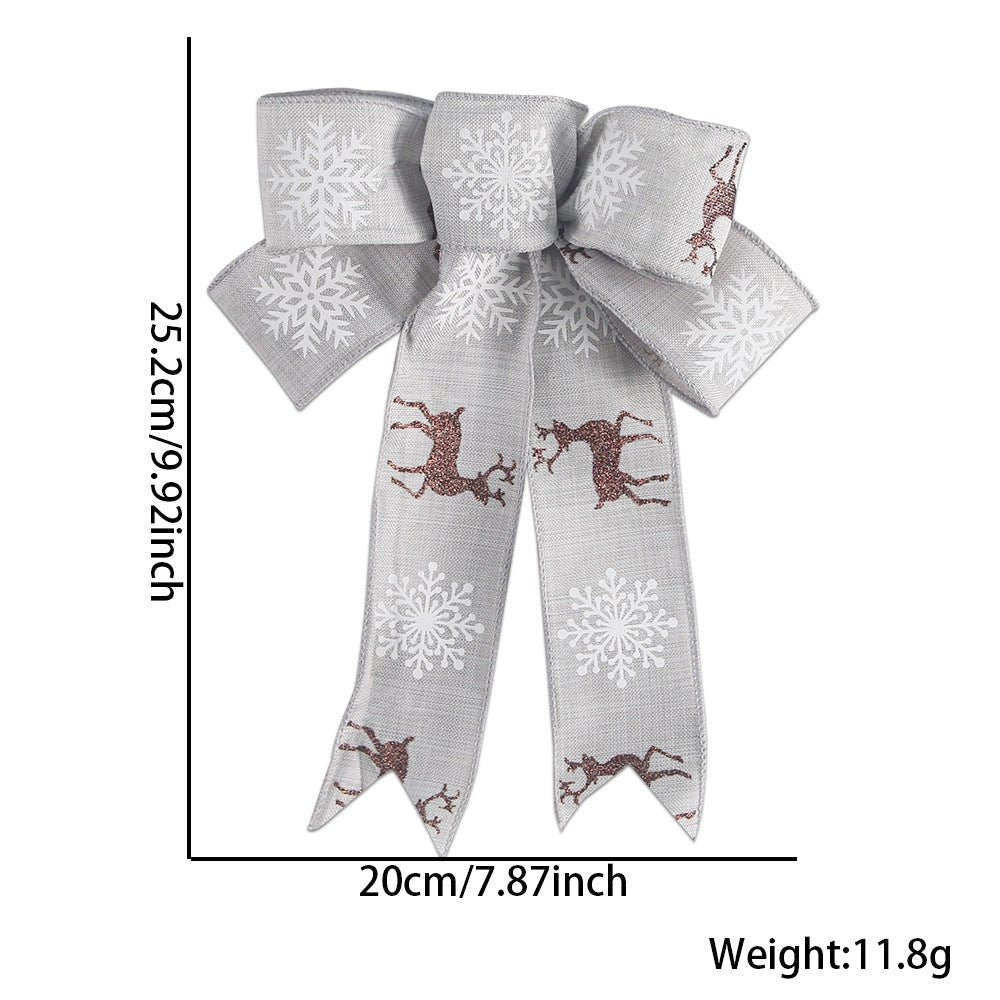 Christmas Burlap Bow Ornaments, Pre-Tied Plaid Holiday Bow for Christmas Tree Wreath Gift Wrapping, Assorted Styles, MOQ 5 Packs (2 pcs per pack), Mixable - Laribbons Custom