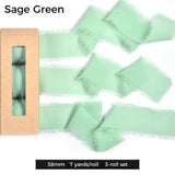 Handmade Chiffon Ribbon with Raw Edge – 1.5