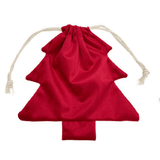 Christmas Tree Shape Velvet Drawstring Gift Pouches, Xmas Candy Jewelry Storage Bags| 2 Sizes, 2pcs/Pack | Mixable Colors - Laribbons Custom