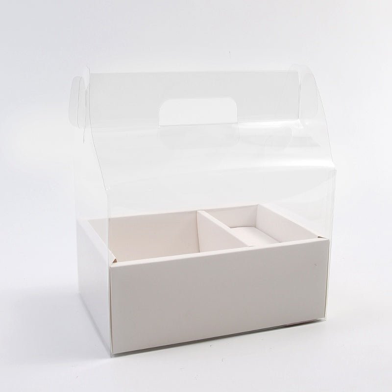 30×26.5×10cm Clear PVC Window Flower Gift Box with Handle | BX - TMXHSTH | Laribbons Custom - laribbons