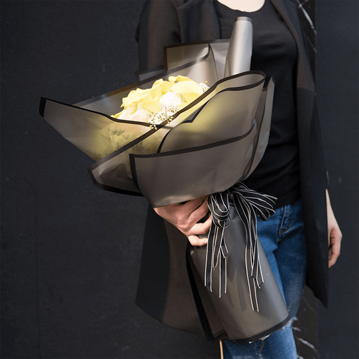 58x58cm BOPP Waterproof Clear Floral Packaging Sheets | MOQ 100pcs | Laribbon Custom - laribbons