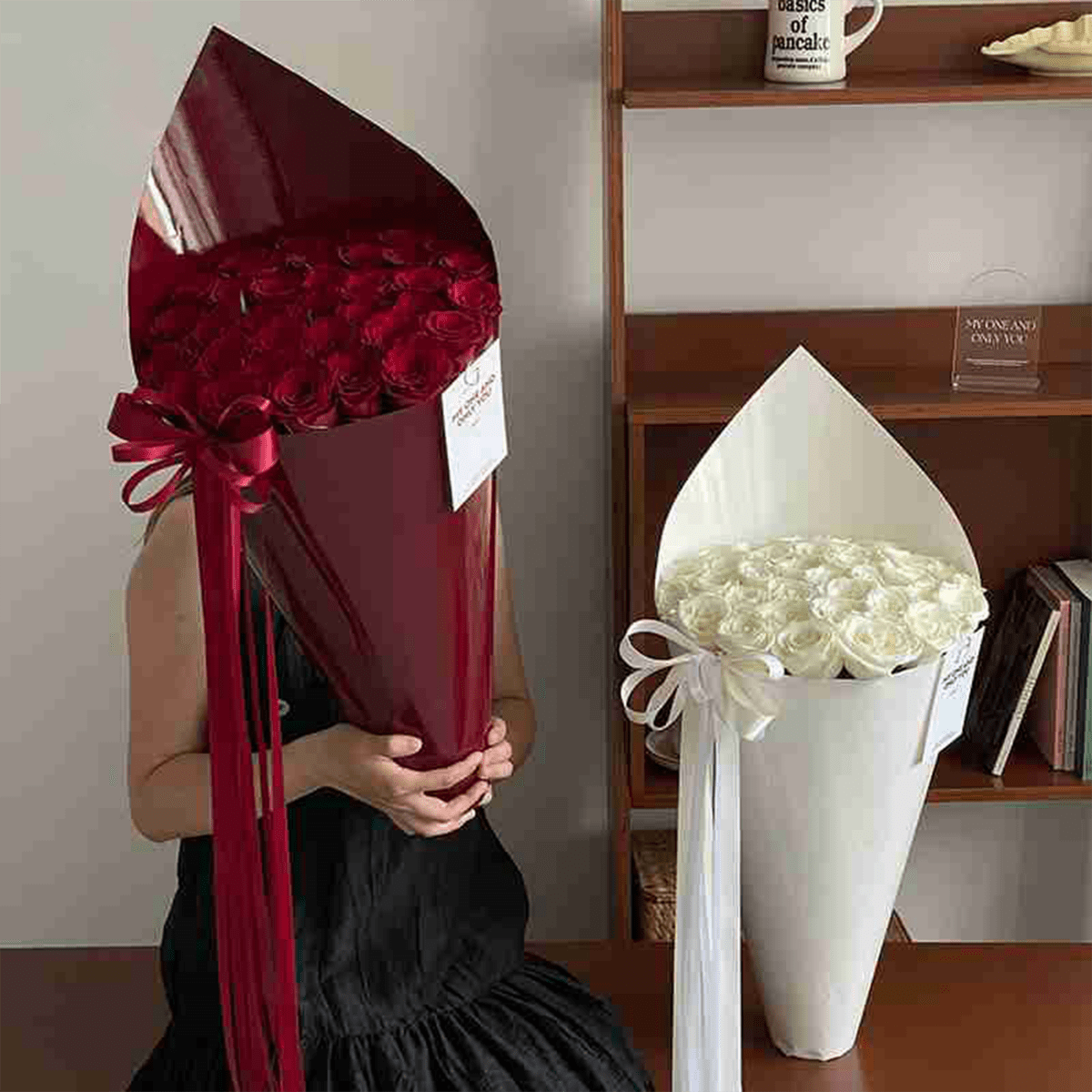 44x53cm Single - Side Waterproof Flower Packaging Sheets | P - WXXL | MOQ 100pcs | Laribbon Custom - laribbons