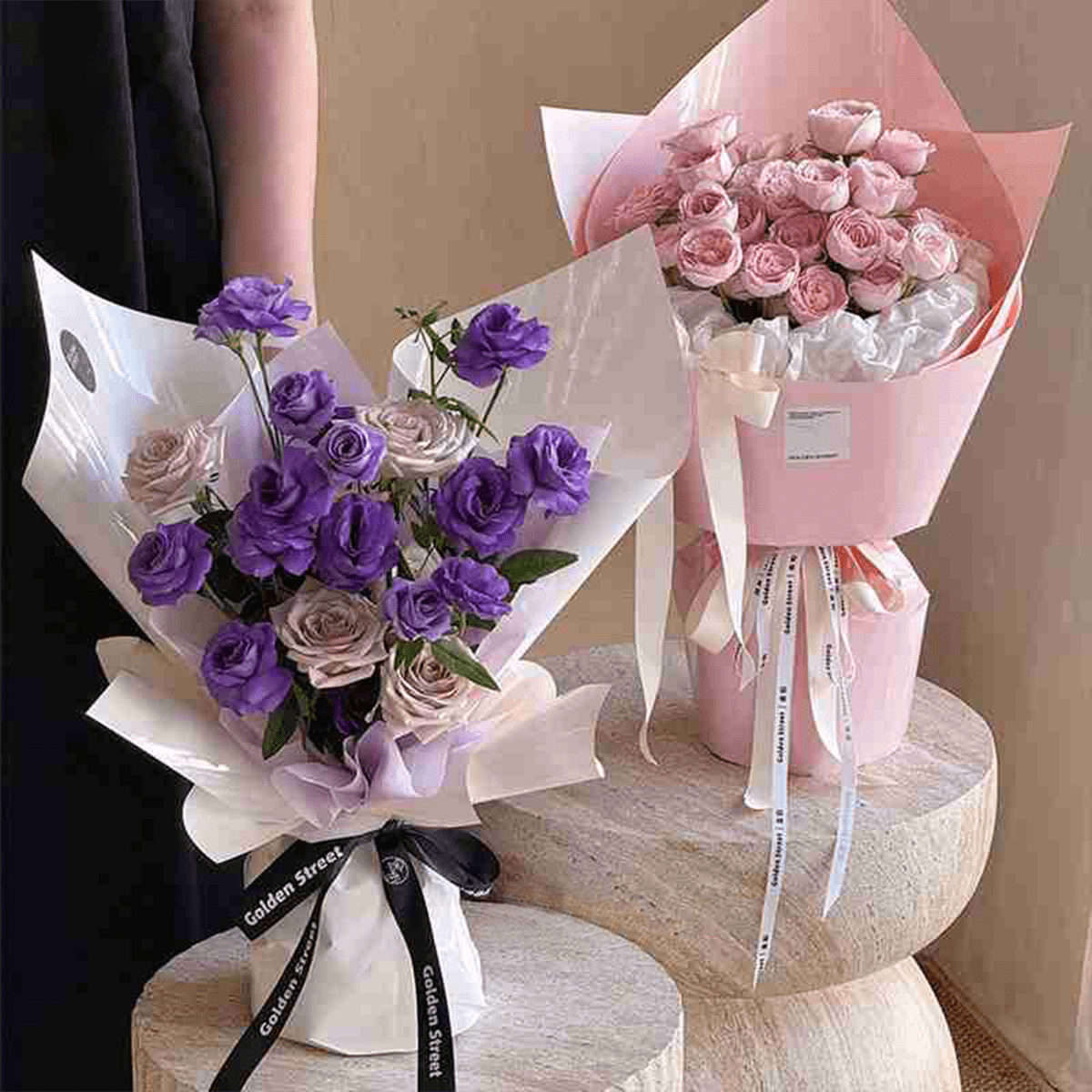 44x53cm Single - Side Waterproof Flower Packaging Sheets | P - WXXL | MOQ 100pcs | Laribbon Custom - laribbons