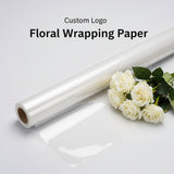 Custom Floral Wrapping Paper Roll – Clear OPP Cellophane with Logo Printing | Laribbons Custom - laribbons Custom Shop