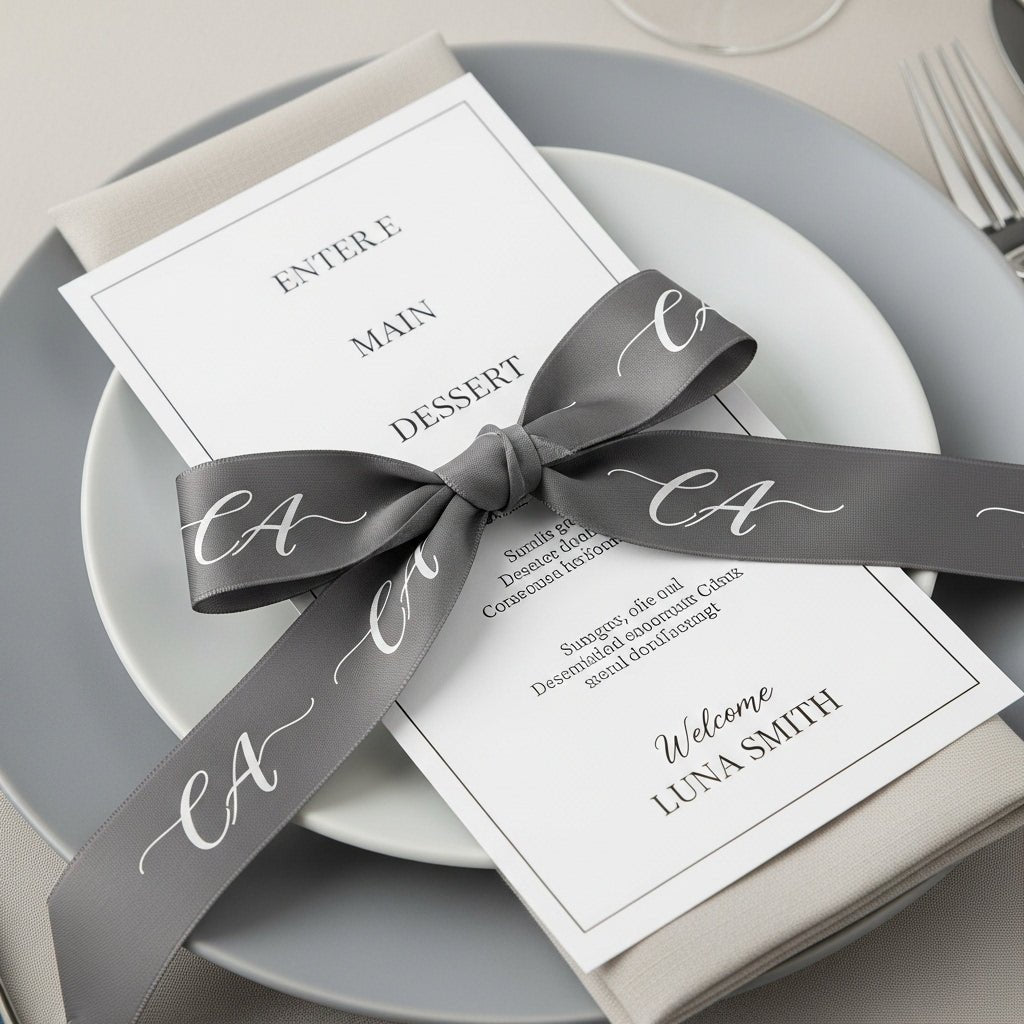 Custom Satin Wedding Ribbon| MOQ is 1 roll (100 yards), around 91 meters| Laribbons Custom - laribbons Custom Shop