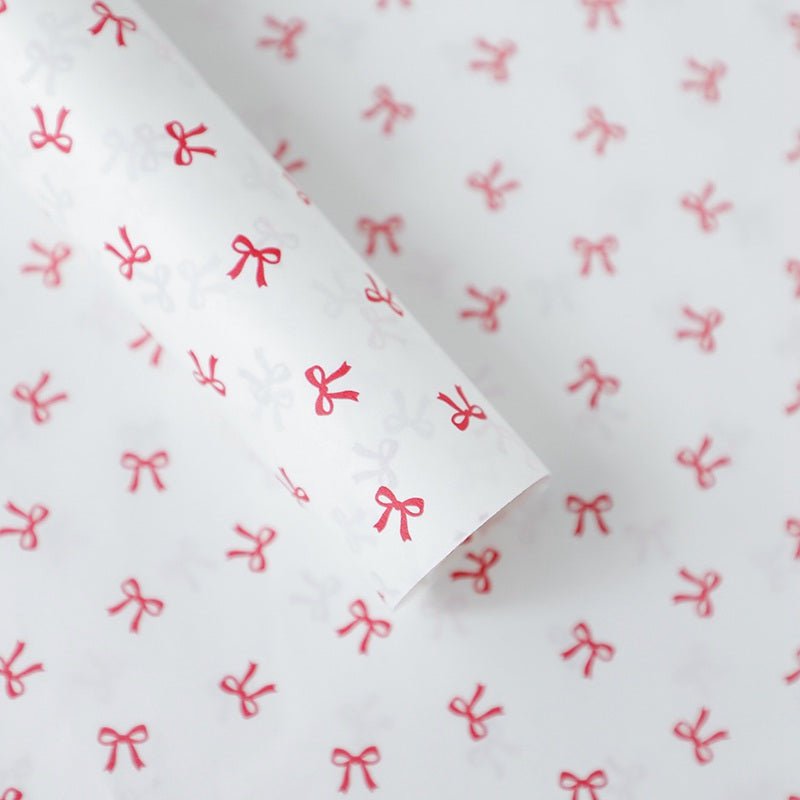 48x70cm Tiny Bow Print Flower Packaging Sheets | P - XLZHDJ| MOQ 100pcs | Laribbon Custom - laribbons