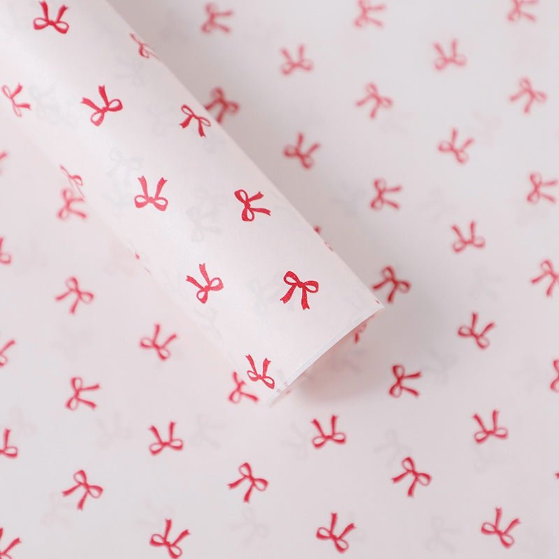 48x70cm Tiny Bow Print Flower Packaging Sheets | P - XLZHDJ| MOQ 100pcs | Laribbon Custom - laribbons