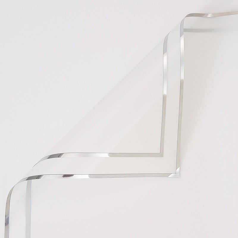 57x57cm BOPP Silver Trim Flower Packaging Sheets | P - YBGDM | MOQ 100pcs | Laribbon Custom - laribbons