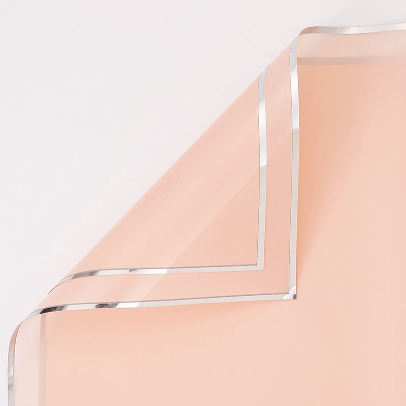 57x57cm BOPP Silver Trim Flower Packaging Sheets | P - YBGDM | MOQ 100pcs | Laribbon Custom - laribbons