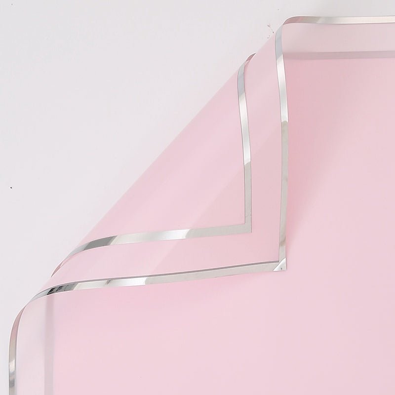 57x57cm BOPP Silver Trim Flower Packaging Sheets | P - YBGDM | MOQ 100pcs | Laribbon Custom - laribbons
