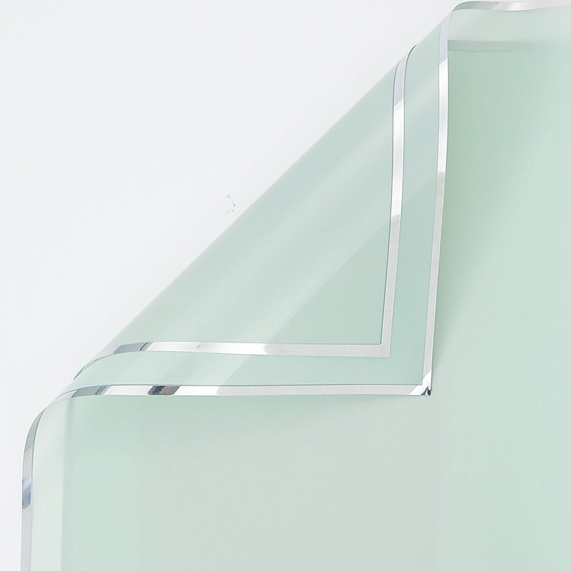 57x57cm BOPP Silver Trim Flower Packaging Sheets | P - YBGDM | MOQ 100pcs | Laribbon Custom - laribbons