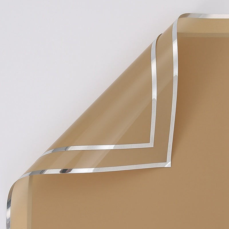 57x57cm BOPP Silver Trim Flower Packaging Sheets | P - YBGDM | MOQ 100pcs | Laribbon Custom - laribbons