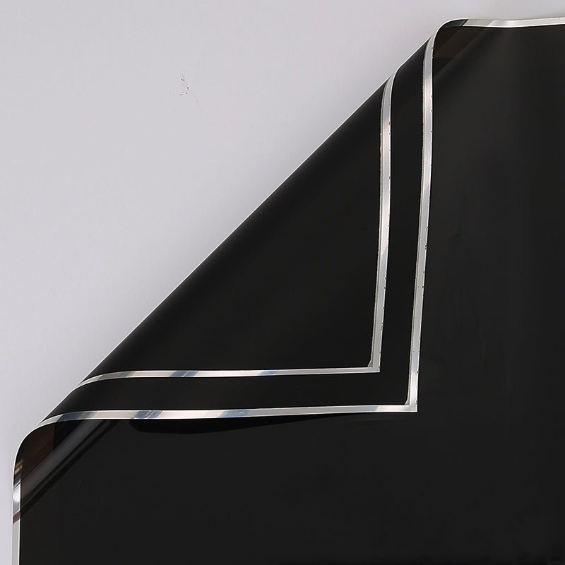 57x57cm BOPP Silver Trim Flower Packaging Sheets | P - YBGDM | MOQ 100pcs | Laribbon Custom - laribbons