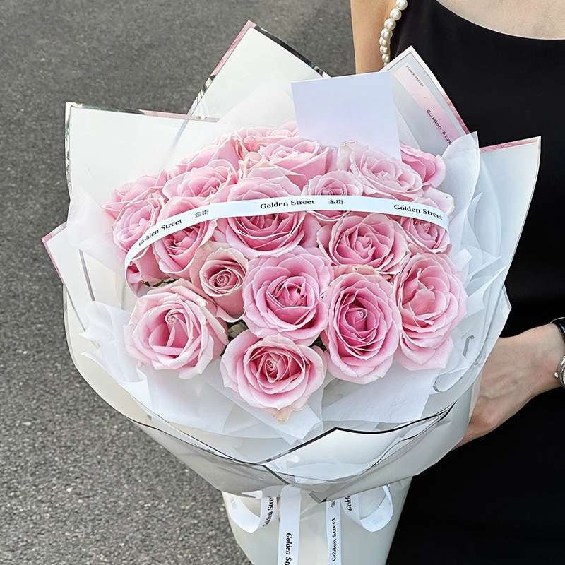 57x57cm BOPP Silver Trim Flower Packaging Sheets | P - YBGDM | MOQ 100pcs | Laribbon Custom - laribbons