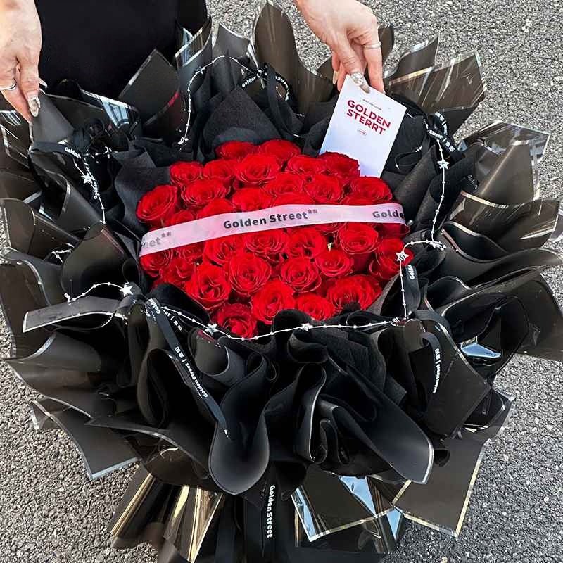 57x57cm BOPP Silver Trim Flower Packaging Sheets | P - YBGDM | MOQ 100pcs | Laribbon Custom - laribbons